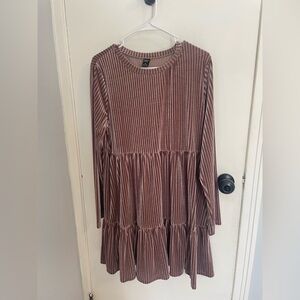 Velvet Woman’s Dress, Dark Rose Pink